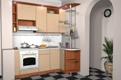 Photo Of A Corner Kitchen In A Small Apartment