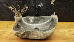 Каменная раковина в ванну фото