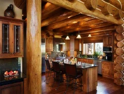 Kitchen photo design for log houses