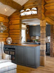 Kitchen photo design for log houses