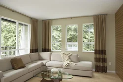 Curtains For Corner Windows In The Living Room Photo Design