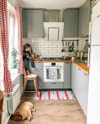 Scandinavian style in the interior of a kitchen in Khrushchev
