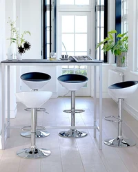 Bar stools photo in the kitchen interior