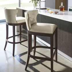 Bar stools photo in the kitchen interior