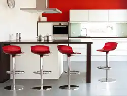 Bar stools photo in the kitchen interior