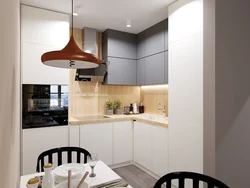 Corner kitchen with mezzanine ceiling photo