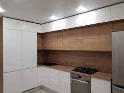 Corner Kitchen With Mezzanine Ceiling Photo