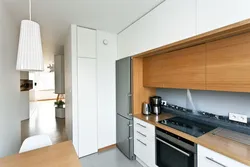 Corner kitchen with mezzanine ceiling photo