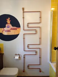 Pipes in the bathroom in the interior