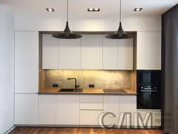 Kitchen design straight 3 meters to the ceiling
