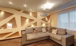 Дизайн стены из гипсокартона в гостиной