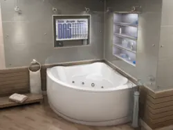 Bathtub with a semicircular bathtub photo