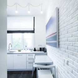 Kitchen Design With White Bricks