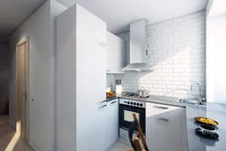 Kitchen Design With White Bricks