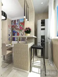 Kitchen with balcony and breakfast bar design