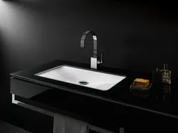 Black Sink In The Bathroom In The Interior