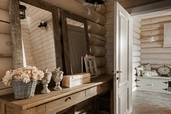 Hallway at the dacha in a wooden house photo design