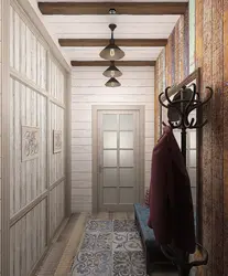 Hallway at the dacha in a wooden house photo design