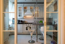 Glass wall in the kitchen photo