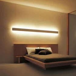 Святло над ложкам у спальні фота
