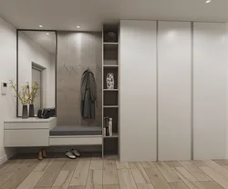 Sloping wardrobe in the hallway photo in modern