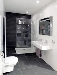 Bathroom interior gray floor
