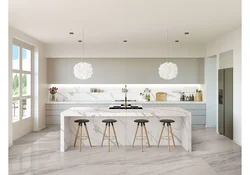 Kitchen interior design porcelain tiles