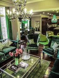 Emerald living room photo