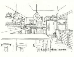 House Interior Drawing Kitchen