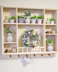 Shelves For Flowers In The Kitchen Interior