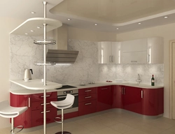 Kitchens with bar counters photo plasterboard