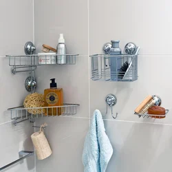 Shelves In The Bathroom For Shampoos In The Interior