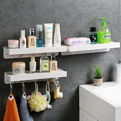 Shelves In The Bathroom For Shampoos In The Interior