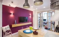 Интерьер гостиной с кухней под покраску