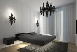 Интерьер спален в черно белых цветах