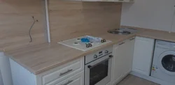 Canadian oak countertop in the kitchen interior