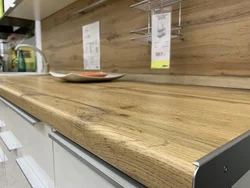 Canadian oak countertop in the kitchen interior