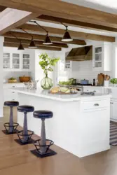 Kitchen interior wood beams