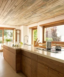 Kitchen interior wood beams