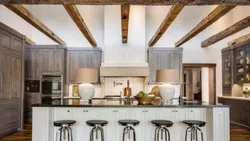 Kitchen interior wood beams