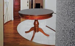 Photo of round wooden tables for the kitchen