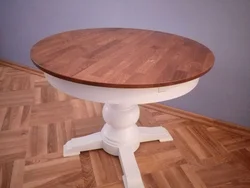 Photo of round wooden tables for the kitchen