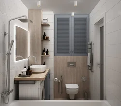 Interior of a bathroom combined with a toilet 4