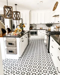 Photos and drawings of kitchen floors