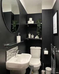 Bathroom and toilet design in black