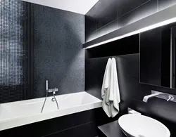 Дызайн ваннай і туалета ў чорным колеры