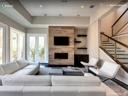 Living room in a modern style in the house photo
