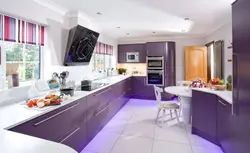 Сиреневый цвет в интерьере кухни сочетание цветов фото
