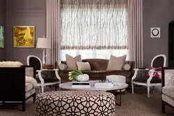 Curtains in the living room interior in a modern style