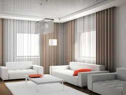 Curtains in the living room interior in a modern style